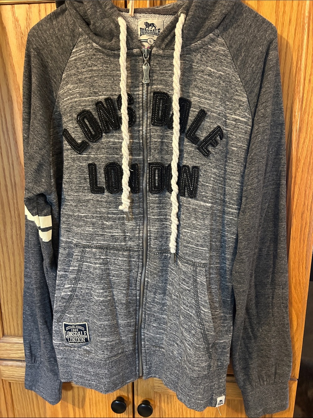 Lonsdale London Men's Gray Zip-Up Hoodie